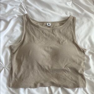 Tan Crop Top (Built in Bra)